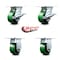 Service Caster 4 Inch Green Poly on Cast Iron Caster Set with Roller Bearing 2 Brakes 2 Rigid SCC-35S420-PUR-GB-SLB-2-R-2 - alternate 3